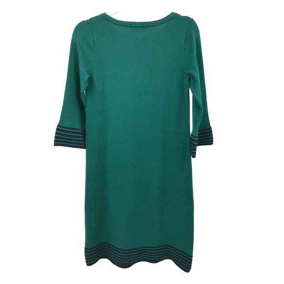 Boden Women's Green Blue Striped 3/4 Bell Sleeve Sweater Dress 6 - Picture 5 of 8